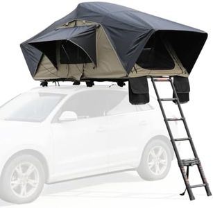 Meedo Designs Apolle TNT L, Soft Shell Rooftop Tent, Fits 3 People, Made with Waterproof Material and Clamp-knob System, Clamshell Army Green Roof top Tent for SUV, Truck, Pickup, Ladder Included