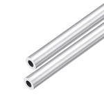 DMiotech 2Pack (20mm OD x 10mm ID) 6063 Aluminum Round Tube 300mm Length Industry Metal Tubing for Machinery Frame Construction DIY Projects