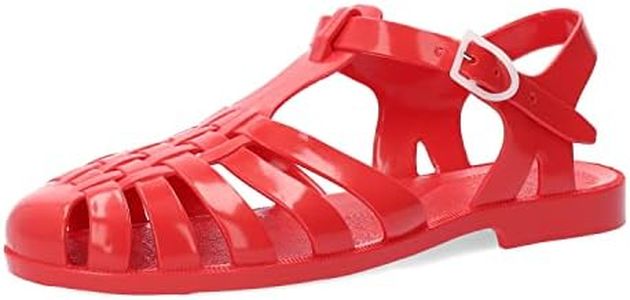 Andrés Machado - Sandali da Giovani - Realizzati in PVC Resistente - Chiusura con Fibbia - per la Spiaggia e Il Fiume - Sandali Estivi da Giovani - Colore Rosso - Taglia 35 EU