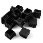 sourcing map Plastic Square Blanking End Cap Tubing Tube Inserts 25mm x 25mm 15 Pcs