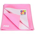 BeyBee Waterproof Quick Dry Sheet for Baby| Bed Pad Anti-Piling Fleece Extra Absorbent Washable Matress Protector| Baby Bed Protector Sheet for Toddler Children, X-Large Size, 200 x 140cm, Pink