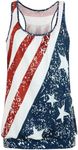 Miusey Womens Sleeveless Round Neck Loose Fit Racerback Yoga Tank Top Flag X-Large