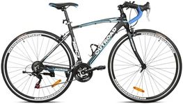 Betterland 14/21 Speed Road Bike,700C Wheel Road Commuter Bicycle with Dual Disc/V Brakes, Light Aluminum Alloy Frame,Adult Faster Racing Bike for Men and Women (Blue)