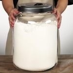 Daitouge Large Storage Glass Jars with Metal Lids, 5.5 Gallon (21000 ML) Canisters - Super Wide Mouth Heavy Duty with for Storing Flour, Rice, Set of 1