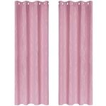 Deconovo Dot Line Foil Printed Blackout Curtains Thermal Insulated Super Soft Energy Saving Eyelet Curtains for Living Room 52 x 84 Inch Pink 1 Pair