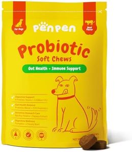 PENPENPET Probiotics for Dogs, Dogs Probiotics for Digestive Health, Multi-Probiotic and Enzyme Blend Promote Gut Health & Immune Support, Eases Sensitive Stomachs (Beef Chews, 50ct)
