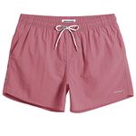 MaaMgic Mens Swim Trunks with Mesh Lining Quick Dry Mens Bathing Suit Shorts,Pink,Large