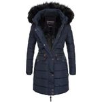 Spindle Women’s Designer Warm Winter Parka Quilted Hooded Long Coat Jacket- Fleece Lined Body Zip Pockets UK 20/ US 18/ AUS 22/ EU 48/ 2XL Blue