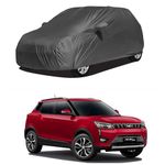 Oshotto/Recaro 100% Dust Proof, Water Resistant Grey Car Body Cover with Mirror Pocket Compatible with Mahindra XUV-300