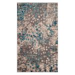 SAFAVIEH Monaco Collection Runner Rug - 2'2" x 8', Grey & Light Blue, Boho Chic Abstract Watercolor Design, Non-Shedding & Easy Care, Ideal for High Traffic Areas in Living Room, Bedroom (MNC225E)