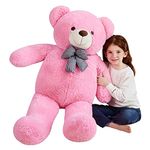 EARTHSOUND Giant Teddy Bear Stuffed Animal - Large Plush Toy Big Soft Toys - Huge Life Size Jumbo Cute Oversized Fat Bears Animals - Gifts for Girls Boys Kids Girlfriend (Pink, 47 inches)