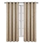 Set of 2 Panels 104"Wx108"L -Royal Tradition - BELLA - BEIGE - Blackout Weave Embossed Gromment Window Curtain Panels, 52-Inch by 108-Inch each Panel. Package contains set of 2 panels 108 inch long.