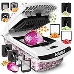 Vegetable Chopper Vegetable Cutter - Food Onion Salad Veggie Chopper with Container - French Fry Potato Dicer Slicer Cutter - Kitchen Tools & Gadgets (8-in-1 White)