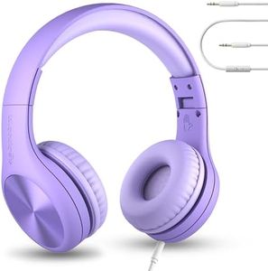 LilGadgets Connect+ Pro Cuffie per bambini cablate - Progettate pensando al comfort dei bambini, Cuffie over-ear pieghevoli con microfono in linea, Cuffie per bambini per bambini, Viola