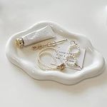 Ceramic Jewellery Dish Trinket Dish, Jewelry Tray Cloud Shape Tray Cosmetic Tray, Ring Dish Holder Watch Keys Tray for Mother's Day/Christmas/Thanksgiving/Birthday Gift(White)