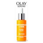 Olay Vitamin C Serum for Face, Skincare with AHA and Niacinamide at 99 Percent Purity, Brightening Skin Care with 3 Actions: Anti Dark Spot Action, Evens, Hydrates, Non Greasy, Non Sticky, 40ml