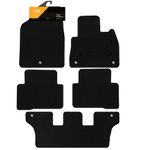 FSW - Tailored Mats - Fits HYUNDAI Santa Fe 2012-2018 (5PCE Set) - Black Carpet - Anti Slip Mat - Non Slip Car Floor Mat, Fitted With Clips & Granulated Backing - 5 Pc Floor Mat Only