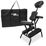 Beauty Stool Chair Tattoo Massage Adjustable Portable Folding Therapy Body Salon (Black)