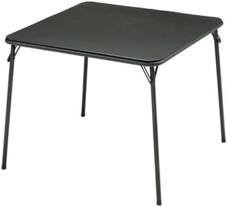 MECO 084U49.801 Sudden Comfort Indoor/Outdoor 34" x 34" Square Steel Metal Folding Dining Card Table, Black