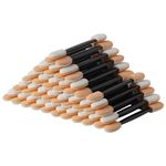 60 Pcs Disposable Eyeshadow Brush, Black Eyeshadow Applicators, Sponge Eye Shadow Brush, Disposable Dual Sides Eye Shadow Sponge, Eye Makeup Applicators, with Box