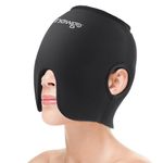 NEWGO Migraine Relief Cap, Full Coverage Flexible Gel Ice Head Wrap for Headache, Puffy Eyes, Tension, Sinus and Stress Relief, Ear Outcuts Design Advoid Ear Frostbite and Pressure(Black)