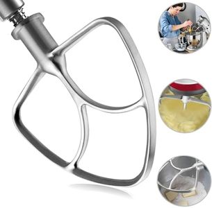 HOMGEN Batidor de Borde Flexible de Acero Inoxidable 304 para Kitchenaid Accesorios de Mezclador Vertical de Cabeza Inclinada para Kitchenaid 4.5/5 QT para K45SS, KSM75, KSM150, KSM152, etc.