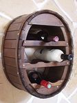 DanDiBo Wine shelf Wine barrel for wall mounting for 6 bottles brown Bar Bottle holder Barrel