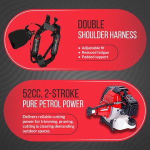 52cc 5-in-1 Petrol Garden Multi Tool – Hedge Trimmer, Brush Cutter