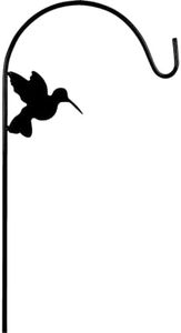 American Garden Works TFBHHB Hummingbird Floral Basket Single Arm Hanger, 70" x 12", Black