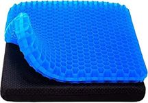 Gel Seat Cushion, Cooling seat Cushion Thick Big Breathable Honeycomb Design Absorbs Pressure Points Seat Cushion with Non-Slip Cover Gel Cushion for Home Office Chair Car Wheelchair Truck