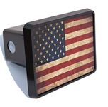 Rogue River Tactical Rogue River Tactical USA American Flag Trailer Hitch Cover Plug US Patriotic Vintage Rustic Flag