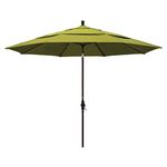 California Umbrella GSCU118117-F55-DWV 11' Round Aluminum Market Umbrella, Kiwi Green Olefin