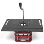 Manual Router Lift System Kit with Crank Handle for Router Table Insert Base Plate, High Accuracy Woodworking Trimming Machine (Black)