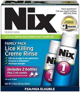 Nix Lice Killing Creme Rinse Extra Strength Family Pack, 2 Creme Rinse, 2 fl oz bottles & 2 Lice Combs