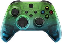 eXtremeRate Gradient Translucent Green Blue Replacement Front Housing Shell for Xbox Series X Controller, Custom Cover Faceplate for Xbox Series S Controller - Controller NOT Included