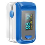 GAWENTINY Pulse oximeter,oximeter for measuring blood oxygen saturation,finger pulse oximeter with LED display.For children,adults,the elderly,families(blue)