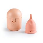 Ezcup Reusable Menstrual Cup For Women With An Easy-To-Use Portable Sterilising Container, 100% Medical Grade Silicone, Fda Approved, Up To 8-10 Hours Use (Large) - Pink, Pack Of 1