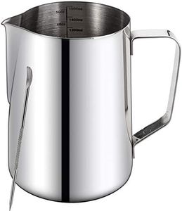 Nicunom Milk Frothing Pitcher 50oz, 304 Stainless Steel Milk Frother Cup 1500ml Steaming Pitchers with Art Pen, Espresso Cappuccino Latte Art Barista Coffee Accessories