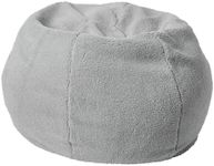 Flash Furniture Dillon Sherpa Bean Bag Chair, Classic Refillable Bean Bag Chair for Kids and Teens, Small, Gray