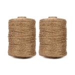 tenn well 1000 Feet Jute Twine String, 3 Ply 1.8mm Thick Garden Twine String for DIY Crafts, Gift Wrapping, Bundling Packing and Gardening (Brown)