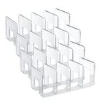 Yuixoseu Acrylic File Holder 4 Sections, File Organizer for Desk, Clear Desk File Organizer for Book, Envelopes, Mail, Document, Notebook, Binder, Purse, Clutch Divider 4 Pack