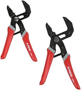 ARES 51009 – 2-Piece Self-Adjusting V-Notch Pliers Set – 7-Inch and 10-Inch Pliers - Maximum Opening Sizes of 1-5/8 Inches (42mm) and 2-3/8 Inches (60mm) – Perfect for Plumbing, Pipe, or Fastener Work