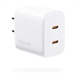 VOLTME USB C Charger Block 20W， USB C Charger Dual Port PD 3.0 Fast Charger Compatible with iPhone 16/15/14/13/12 Series, Galaxy S24/S23/S22/S21 Series, Pixel 6 Pro (White)