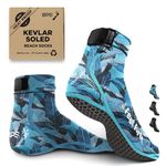 BPS New Zealand ‘Feet First’ Beach Volleyball Soccer Sand Socks, Beach Booties with Flexible Kevlar Soles for Men Women, Banana Blue, Small