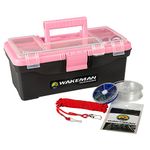 Wakeman 80-FSH5017 Fishing Single Tray Box- 55 Piece Tackle Gear Kit Includes Sinkers, Pink