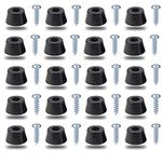 20 PCS Rubber Feet for Furniture YUTOU Round Rubber Furniture Pads with Metal Washers and Screws, Hard Anti-Slip Bumpers Pads, Heavy Duty Rubber Feet for Garden Furniture (15 * 12 * 8 mm)