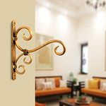 Simran Handicrafts Satyam Crafts Wrought Iron Wall Bracket (18 x 2 x 20cm, Gold)