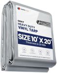 Tarps Now Heavy Duty Vinyl Tarp with Grommets, (10' x 20') - Vinyl Tarps Heavy Duty Waterproof Tarpaulin for Canopy, Pool Cover, Truck Cover, Camping Roof, Indoor Outdoor - Gray, 18 oz, 20 Mil