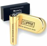 Limited Edition - Clipper Lighter ® Deep Laser Engraved Personalised Gold Metal - Engraving Included for Birthdays, Anniversaries, Weddings and Valentines - Gold