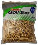 Pride Golf Tee 3-1/4-Inch Deluxe Tee, Natural, 400 count